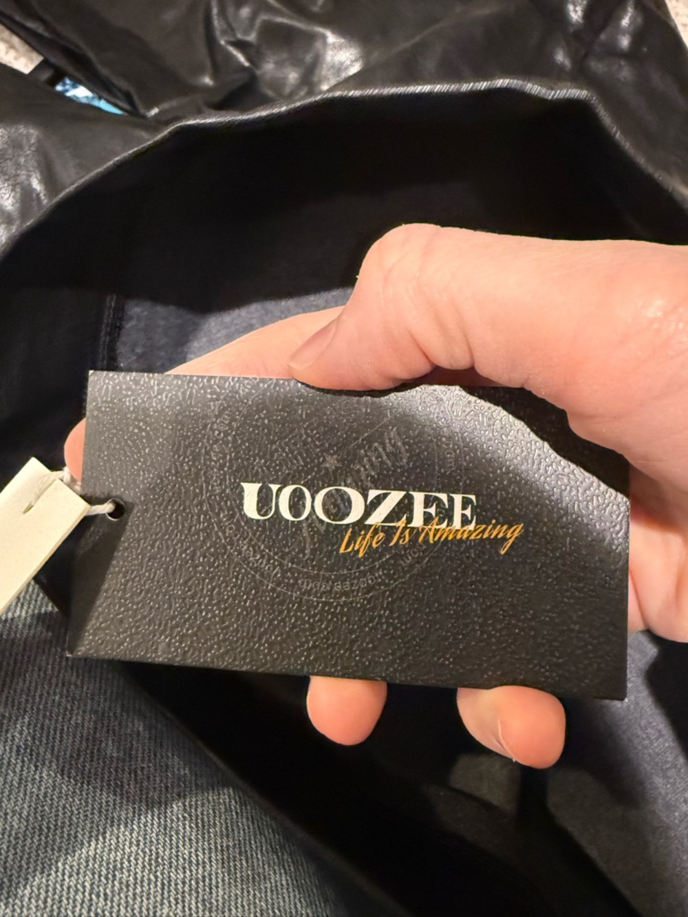 Uoozee Chic Black Faux Leather Wide Leg Trousers - High Waisted Size Large - Picture 7 of 8